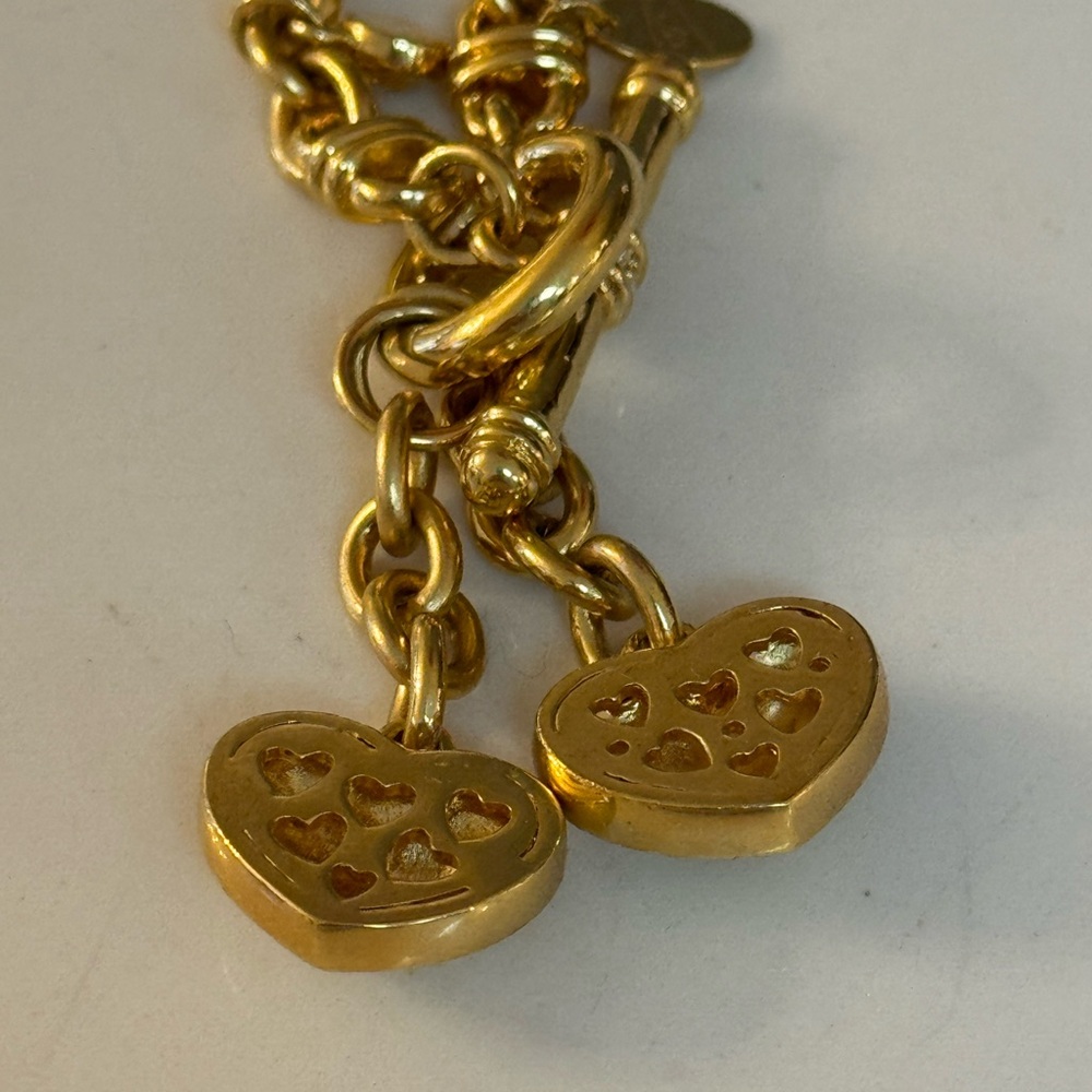 π LAUREN G ADAMS GOLD DOUBLE HEART NECKLACE! - Picture 6 of 11